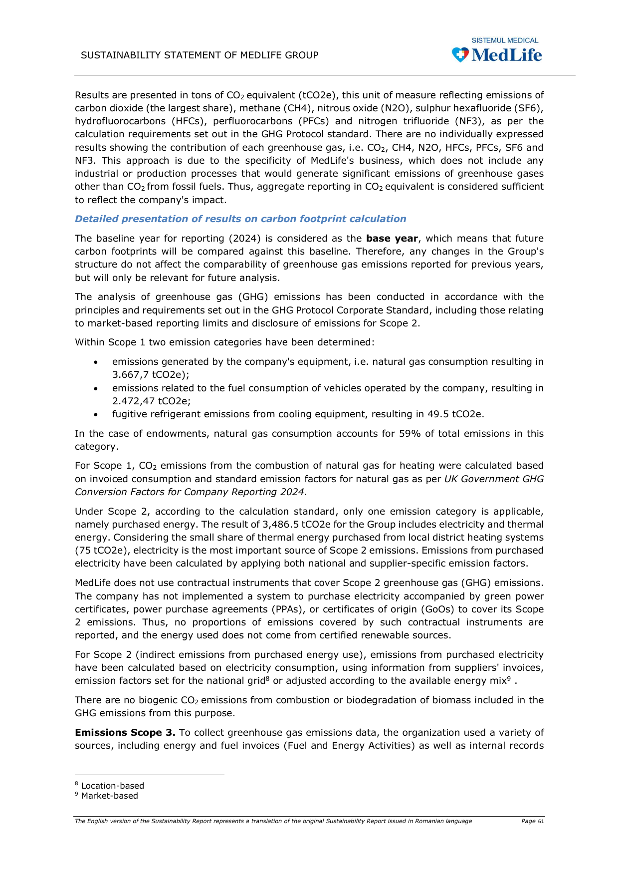 Emissions data extracted from page 61