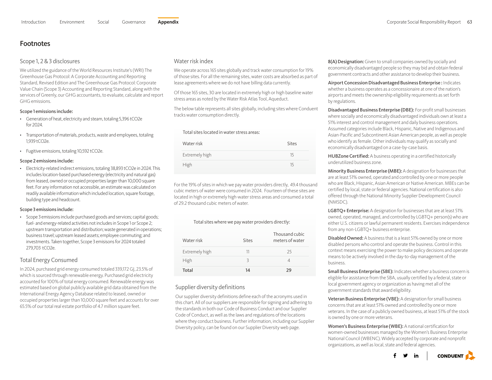 Emissions data extracted from page 63