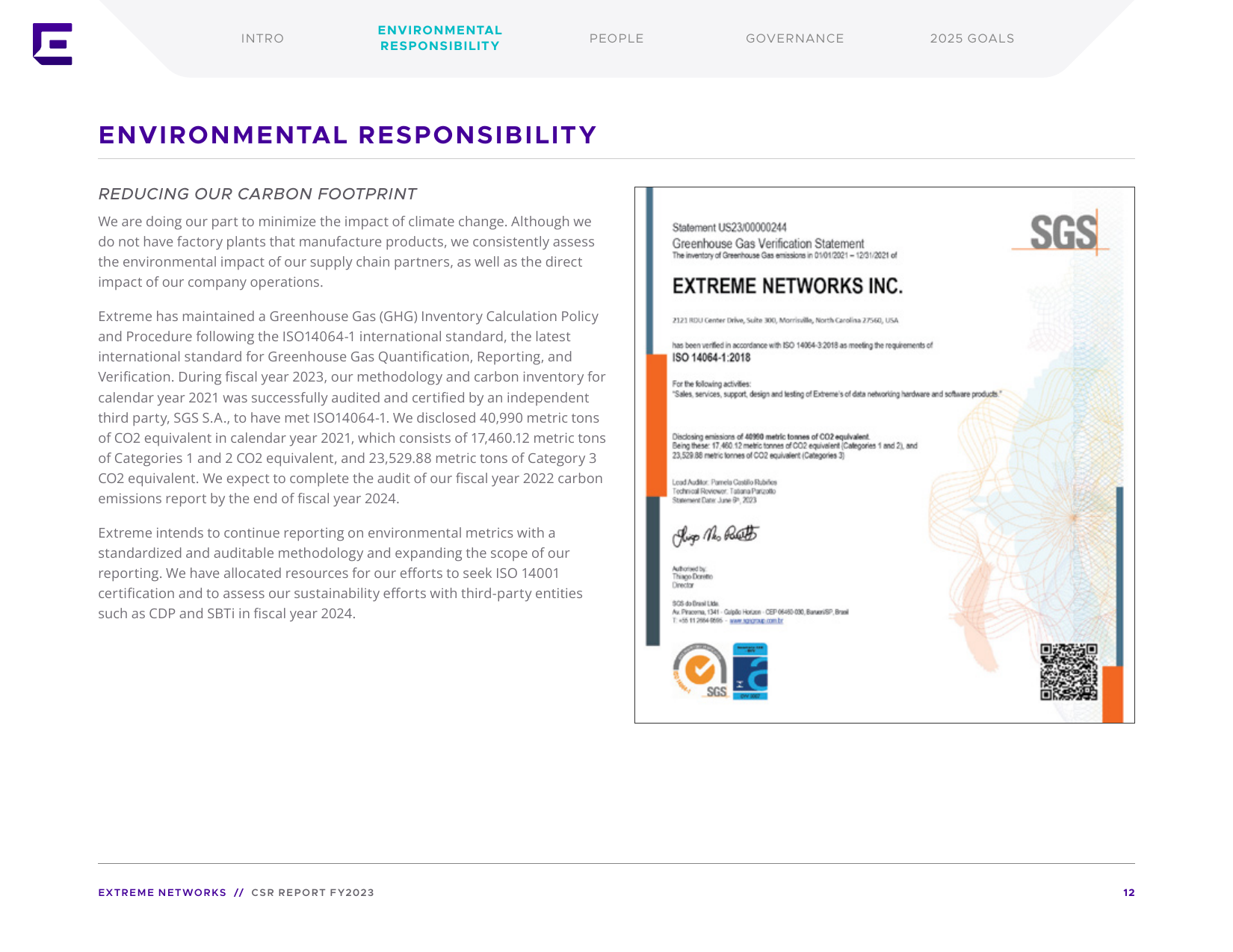 Emissions data extracted from page 12